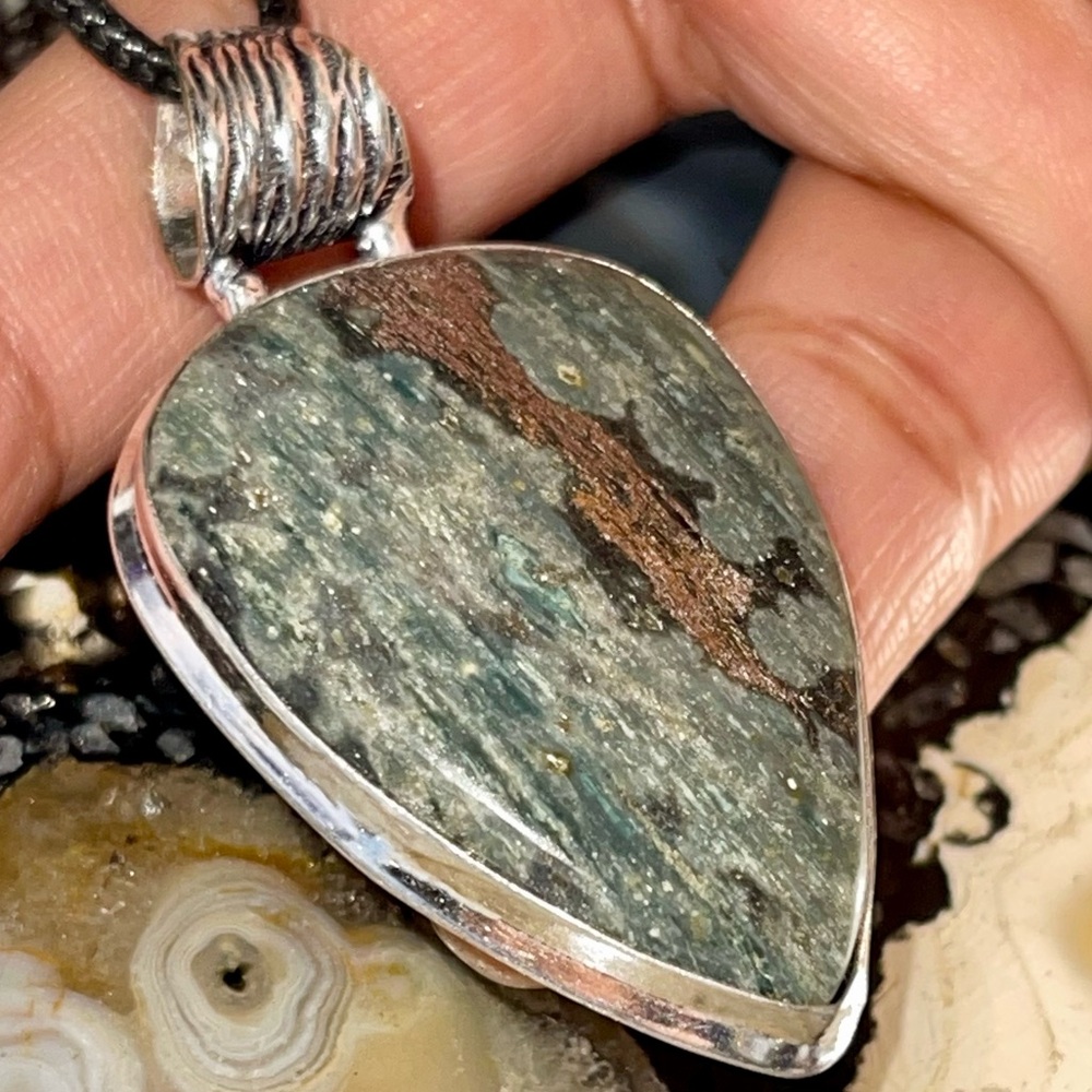 Green Ocean Jasper Pendant 2”